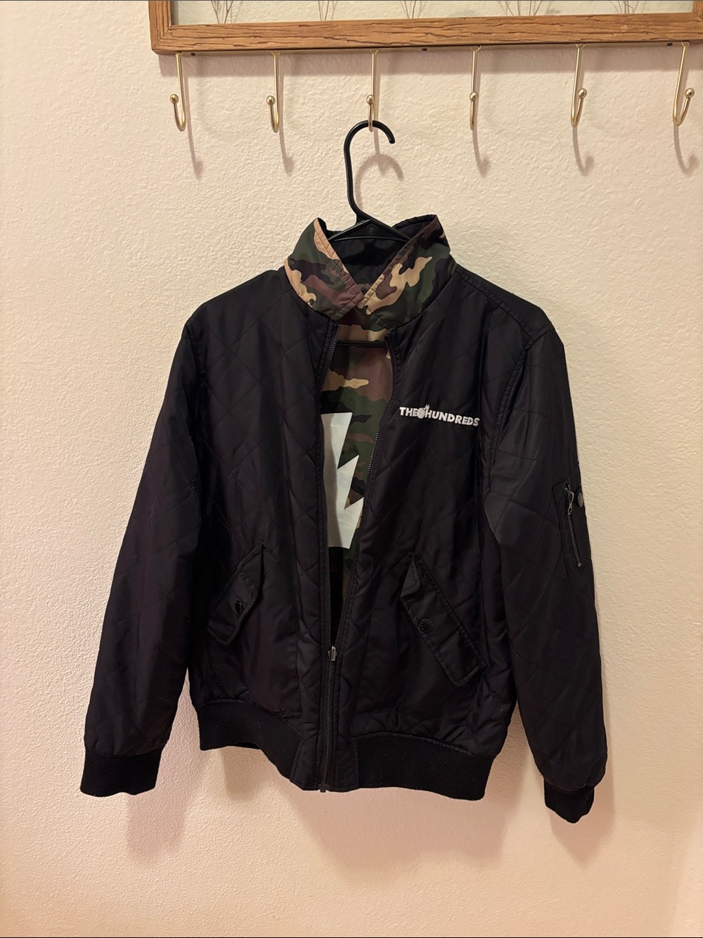 The Hundreds Black Jacket with Camouflage Lining